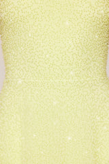 Embellished Multi Wear A-Line Mini Dress in Lime Green
