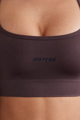 Long Sleeve Crop Top in Brown