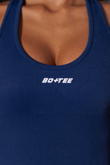 Full Length Cut Out Back Unitard in Navy