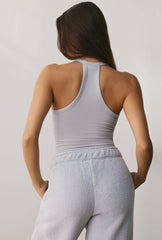 Modal Rib V Neck Tank Top in Fog