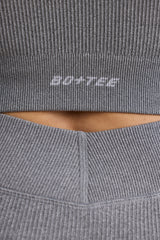 FlexiRib Cropped Jacket in Grey Melange