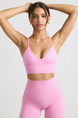 Define Luxe V-Neck Sports Bra in Bubblegum Pink