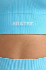 Define Luxe Halterneck Sports Bra in Sky Blue