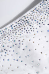 Embellished Cut-Out Swimsuit in White