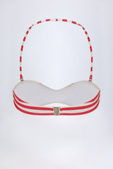 Multiway Bikini Top in Cherry Red Stripe