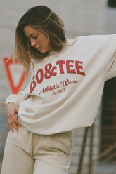 Oversized Crew-Neck Sweatshirt in Ecru