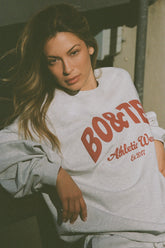 Oversized Crew-Neck Sweatshirt in Grey Marl