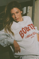 Oversized Crew-Neck Sweatshirt in Grey Marl