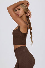 Cropped Tank Top in Pecan Marl