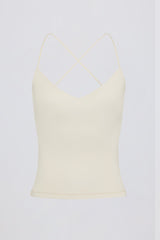 Cross-Back Tank Top in Cream