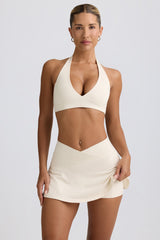 Crossover Mini Skort in Ivory Marl