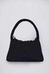 Drawstring Puffer Tote Bag in Black