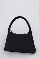 Drawstring Puffer Tote Bag in Black