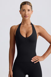 Define Luxe Halterneck Tank Top in Black