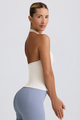 Define Luxe Halterneck Tank Top in White