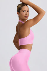 Define Luxe Halterneck Sports Bra in Rose