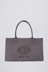 Oversized Canvas Tote Bag in Washed Charcoal