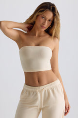 Brushed Jersey Bandeau Top in Ecru