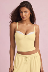Modal Camisole Pyjama Top in Pastel Yellow