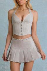 Halterneck Corset Top in Ecru