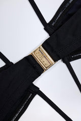 Cut-Out Halterneck Swimsuit in Black