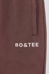 Mid-Rise Wide-Leg Joggers in Mocha