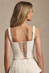 Lace-Up Corset Top in Ivory