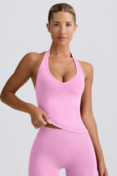 Define Luxe Halterneck Tank Top in Rose