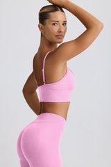 Define Luxe V-Neck Sports Bra in Rose
