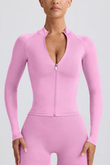 Define Luxe Zip-Up Jacket in Rose