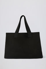 Oversized Canvas Tote Bag in Black