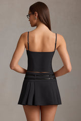 Cut-Top Camisole Top in Black