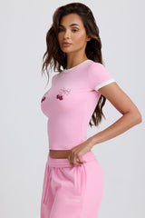 Cropped Baby T-Shirt in Baby Pink