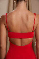 Draped A-Line Mini Dress in Red