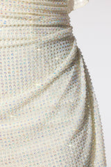 Embellished Corset Kaftan Mini Dress in Ivory