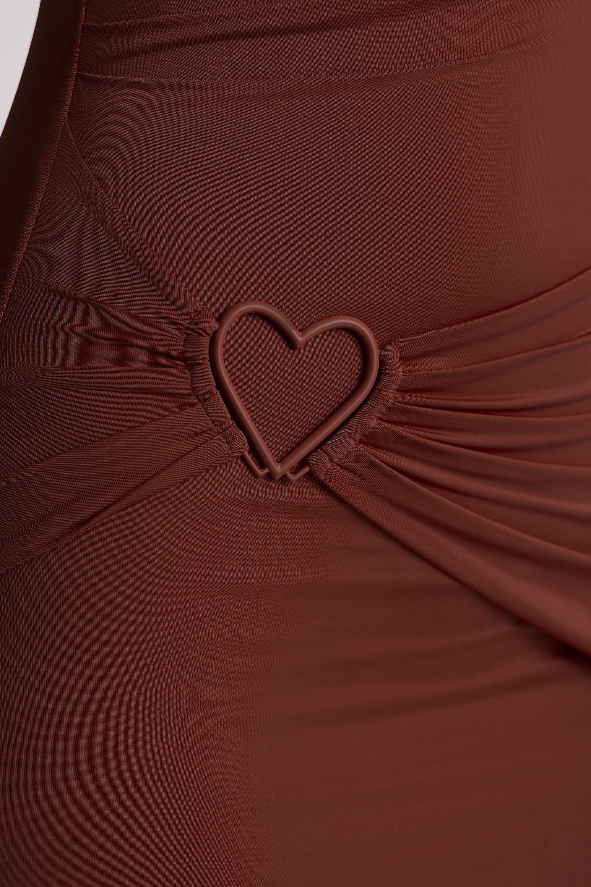 Multiwear Cowl Neck Wrap Over Evening Gown in Chocolate Brown