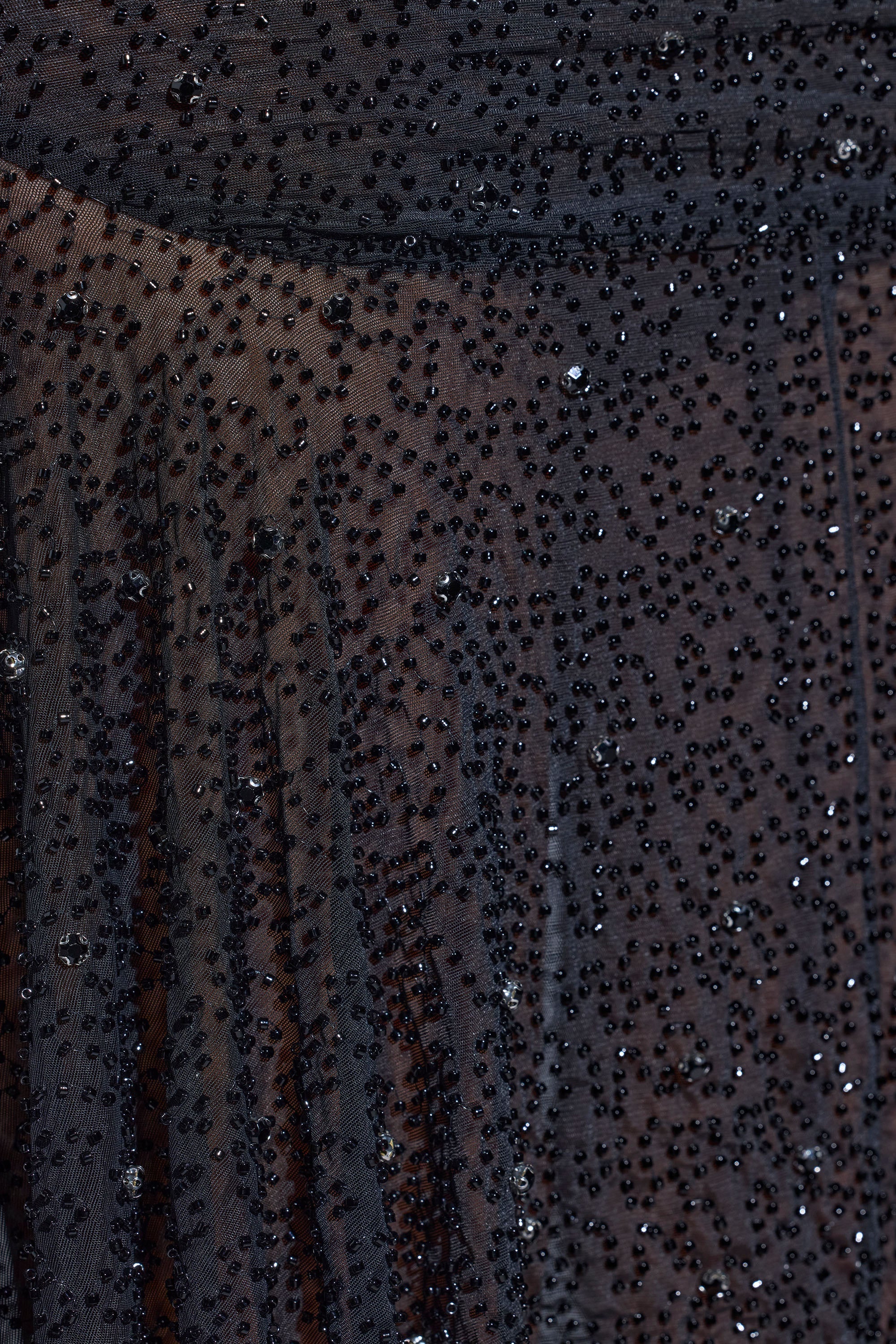 Embellished Handkerchief Hem Skirt in Black