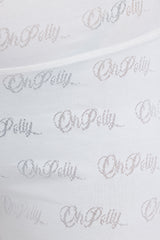 Mid Rise Straight Leg Pointelle Trousers in White