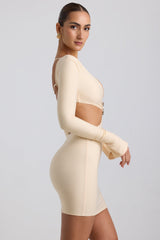 Cut-Out Hardware Detail Mini Dress in Buttercream