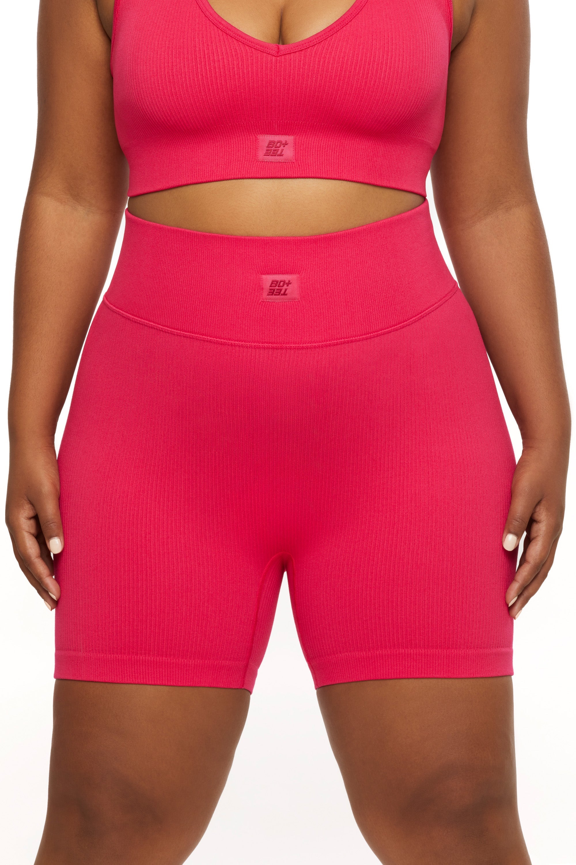 High Waist Biker Shorts in Hot Pink