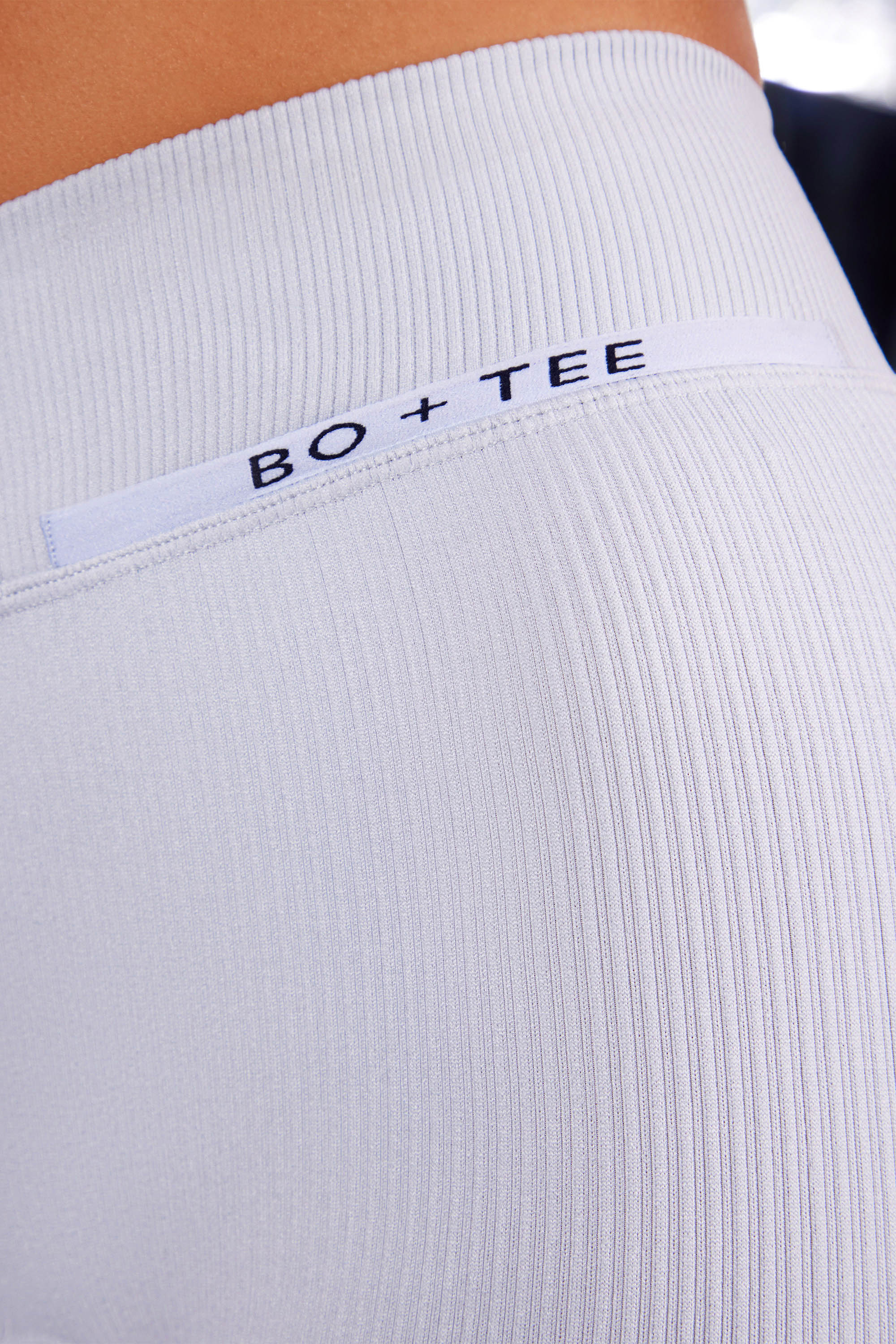 High Waist Cross Over Ribbed Mini Shorts in Grey