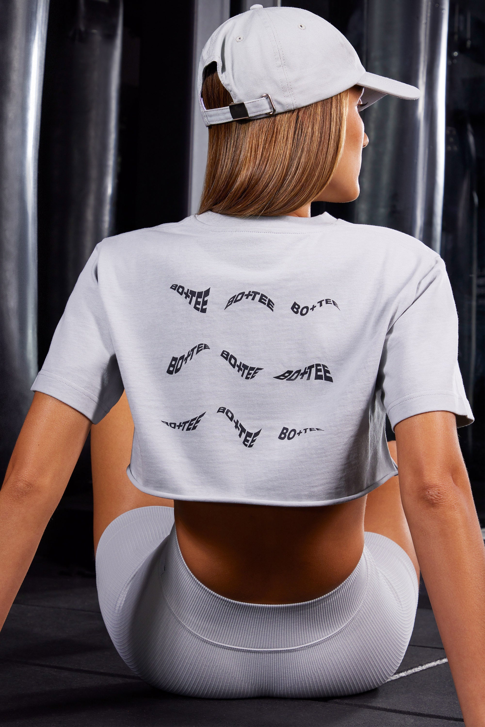 High Waist Cross Over Ribbed Mini Shorts in Grey