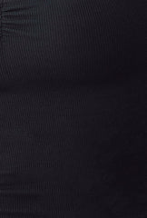 Modal Rib Long Sleeve Crop Top in Onyx