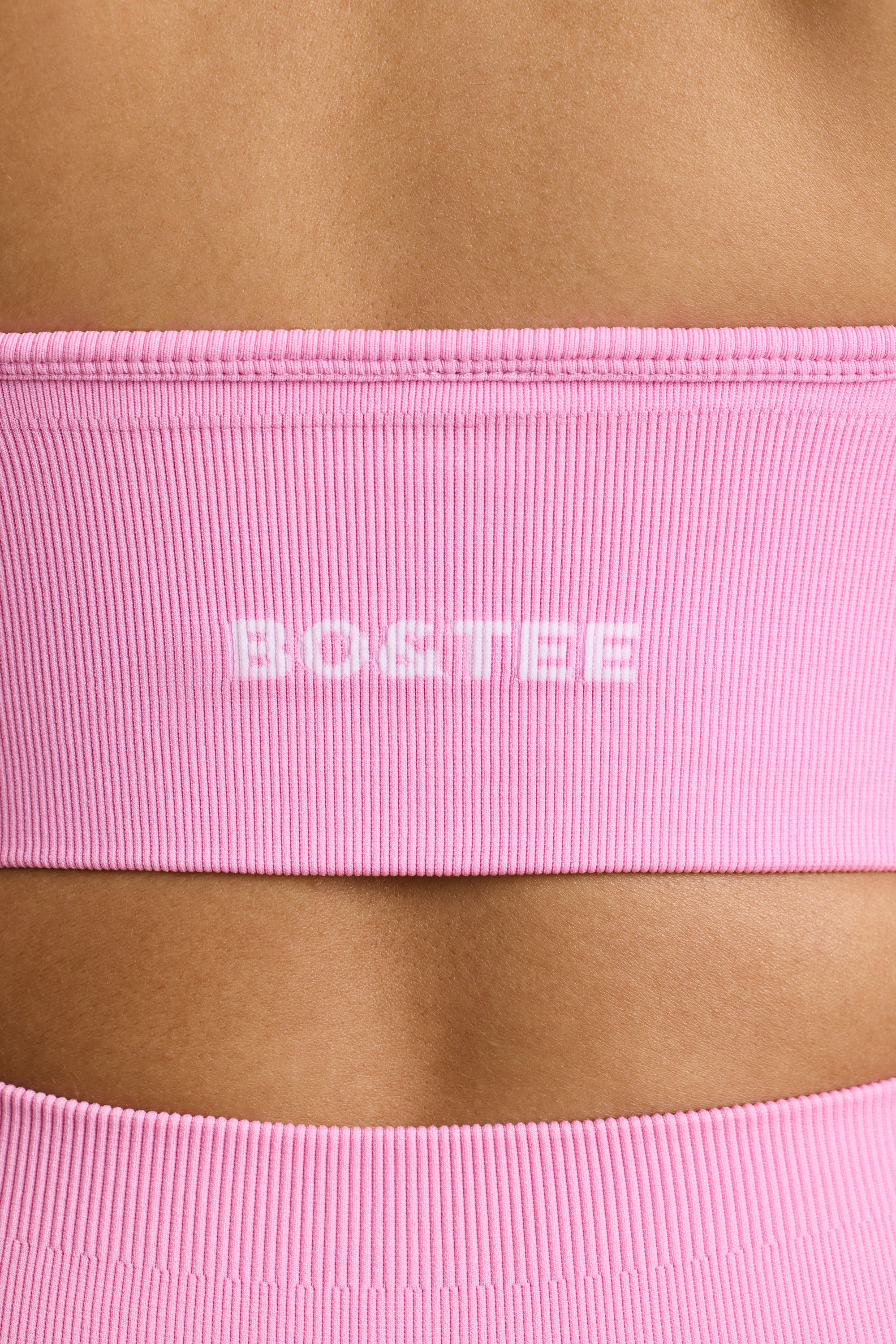 Define Luxe V-Neck Sports Bra in Bubblegum Pink