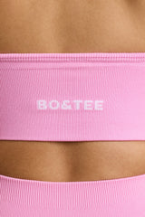 Define Luxe V-Neck Sports Bra in Bubblegum Pink