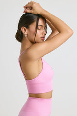 Define Luxe V-Neck Sports Bra in Bubblegum Pink
