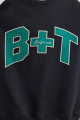 Oversized Crew Neck Sweatshirt in Black