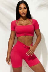 High Waist Biker Shorts in Hot Pink