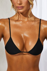 Micro Triangle Bikini Top in Black