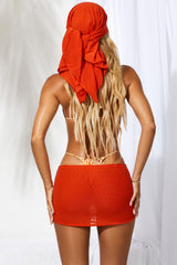 Low Rise Micro Mini Skirt in Orange